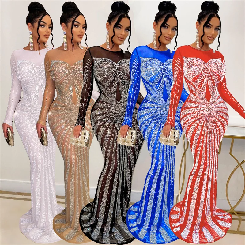 Gaun Malam Putri Duyung Berlia - Sparkly Rhinestone Club Party Dress ulasan dan harga