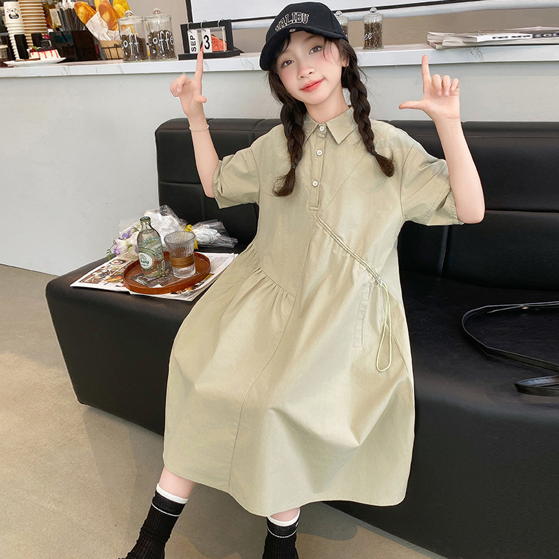 Pakaian Anak Korea Gaun Anak P - Korean Style A Line Shirt Dress ulasan dan harga