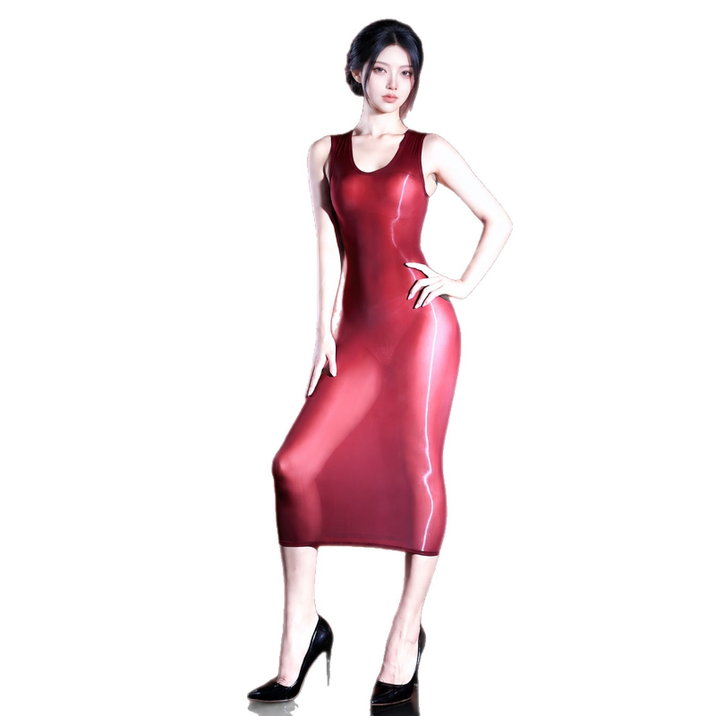 Gaun Seksi Wanita Tanpa Lengan - Sexy Mesh Sheer Bodycon Dress ulasan dan harga